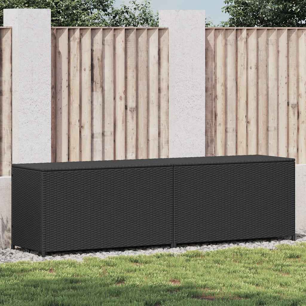 Gartentruhe Schwarz 283L Poly Rattan