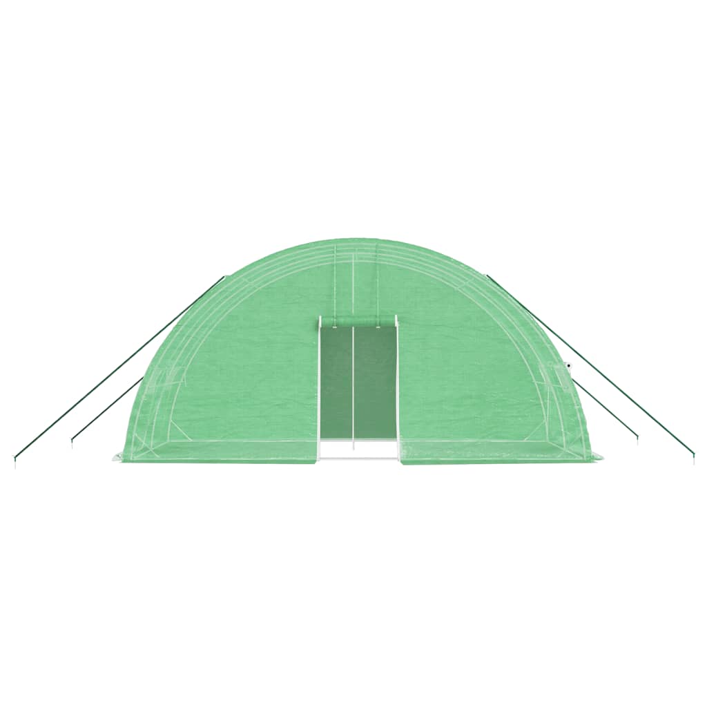 Gewächshaus mit Stahlrahmen Grün 24 m² 6x4x2,85 m