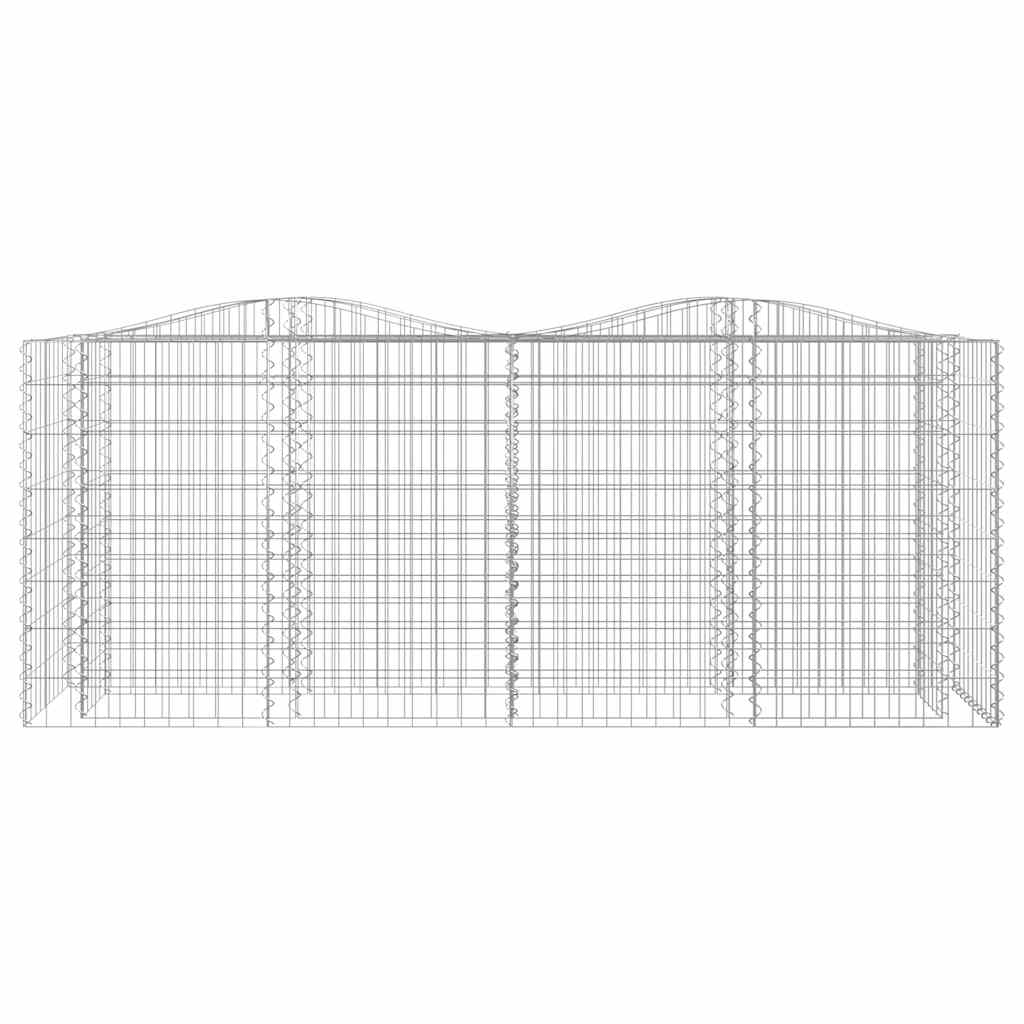 Gabionen-Hochbeet mit Hochbogen 200x50x50 cm Verzinktes Eisen