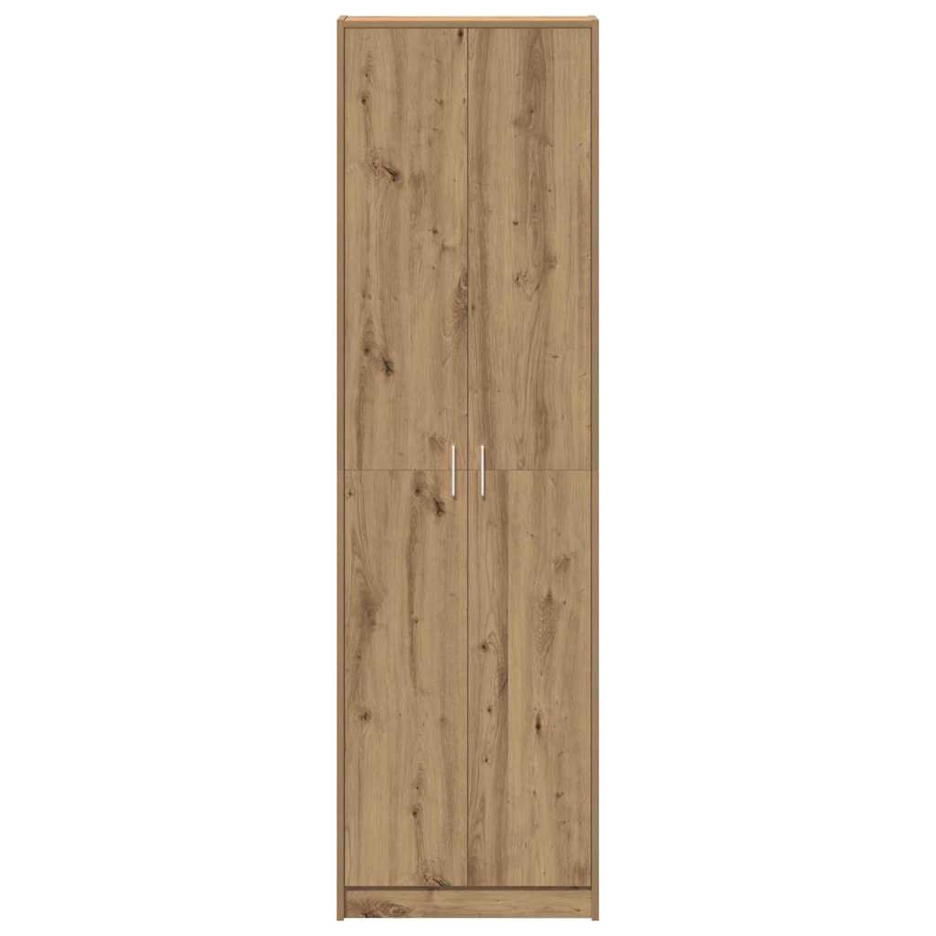 Kleiderschrank mit Regal Schwarz Eichen-Optik 55 x 25 x 189 cm