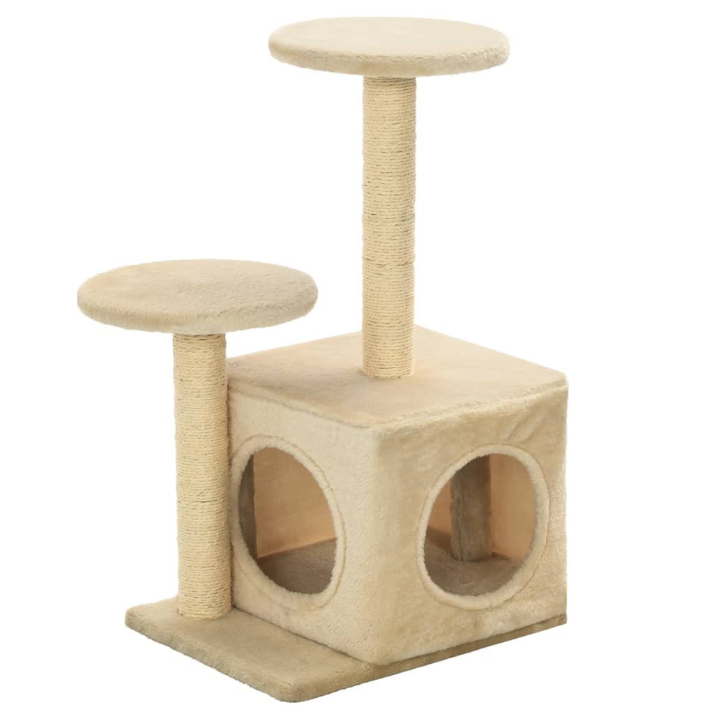 Katzenbaum mit Sisal-Kratzsäulen 60 cm Grau