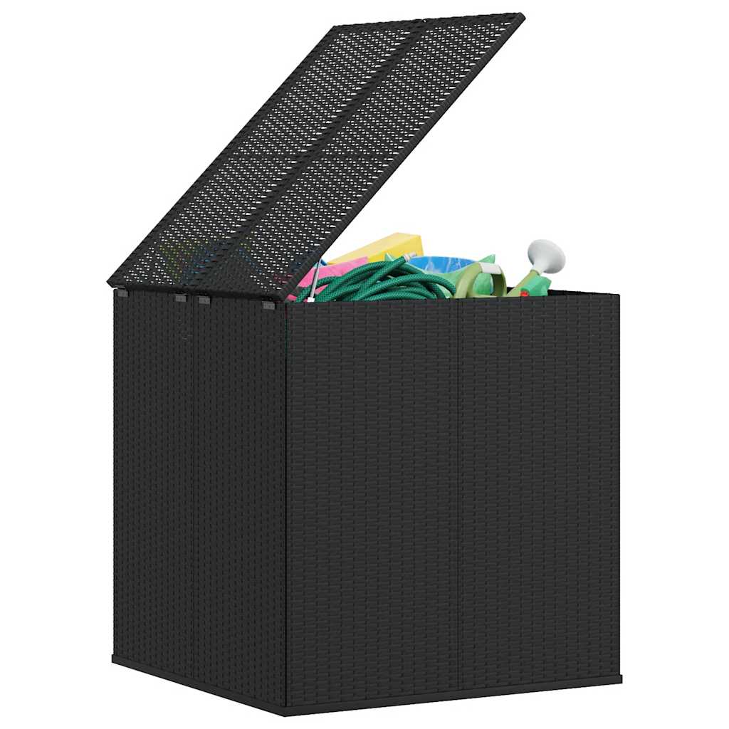Garten-Kissenbox PE Rattan 100x49x103,5 cm Schwarz