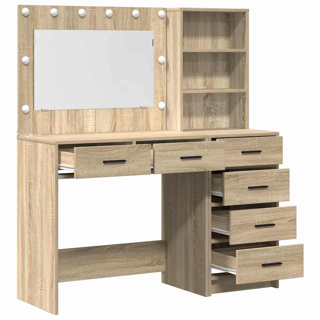 Schminktisch mit Regal Weiß 78,5 x 41 x 135 cm Holzwerkstoff