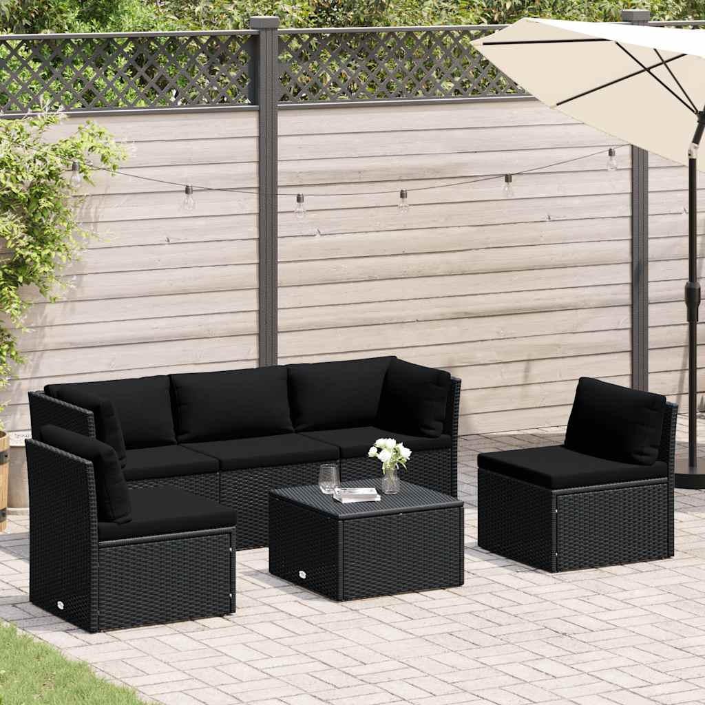 4-tlg. Garten-Lounge-Set mit Polstern Poly Rattan Grau