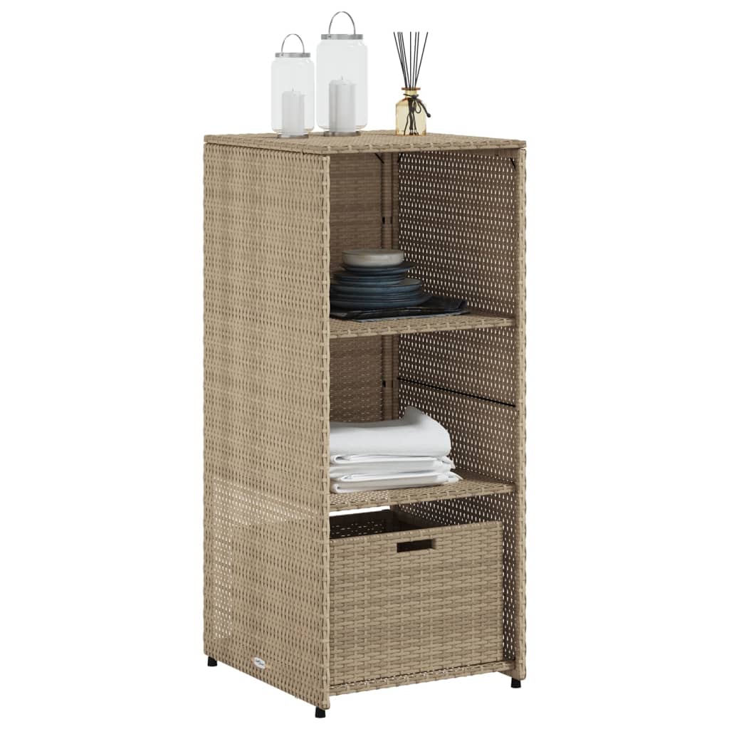 Gartenschrank Schwarz 50x55x115 cm Poly Rattan