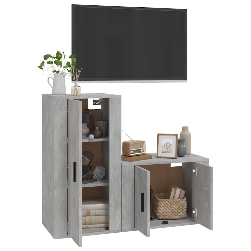 2-tlg. TV-Schrank-Set Weiß Holzwerkstoff