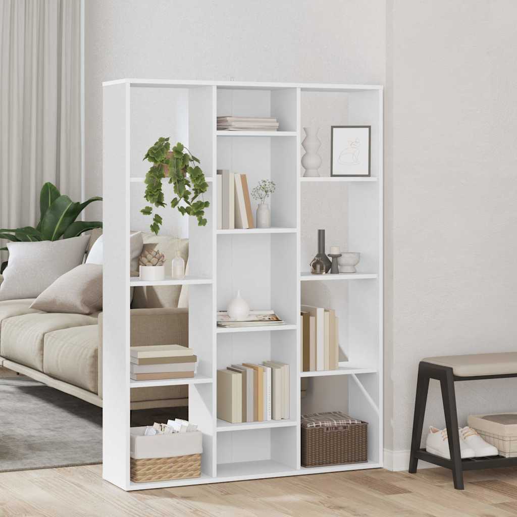 Raumteiler/Bücherregal Weiß 100x24x140 cm Holzwerkstoff