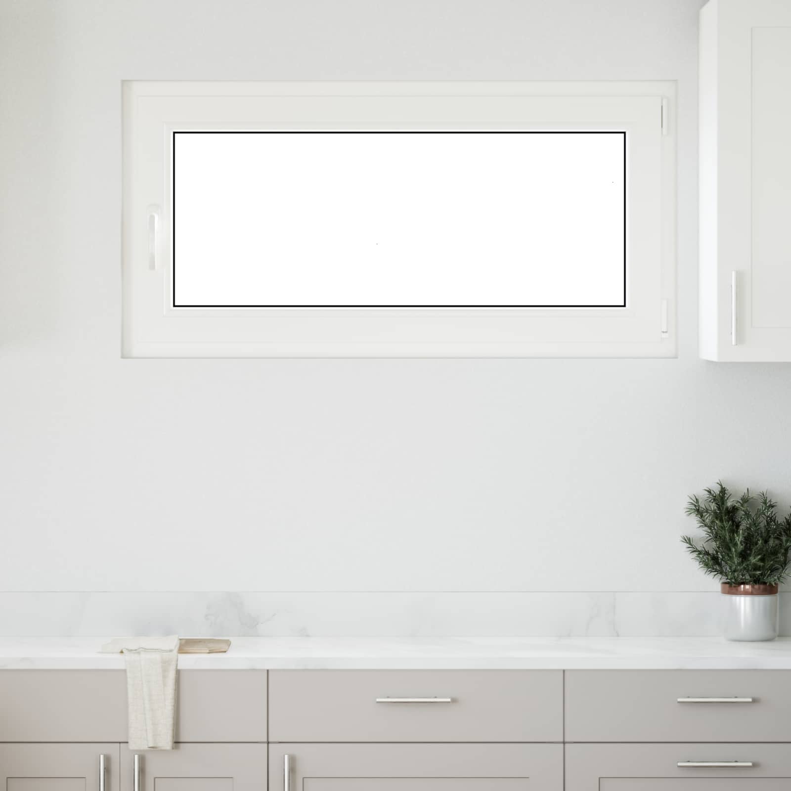 Kellerfenster RISOR 50 x 50 cm PVC und Glas Weiß