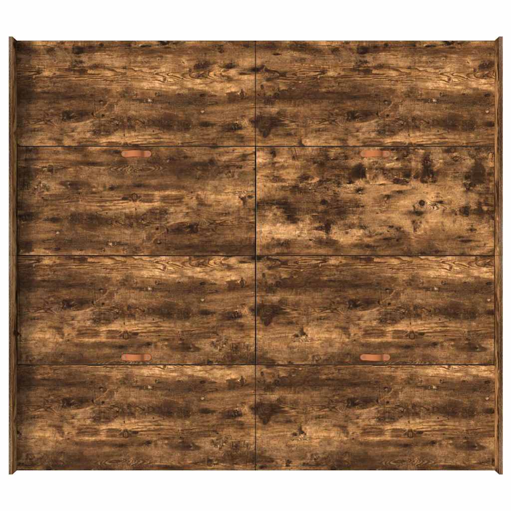 Aufbewahrungsbettgestell Weiß 200 x 200 cm Holzwerkstoff