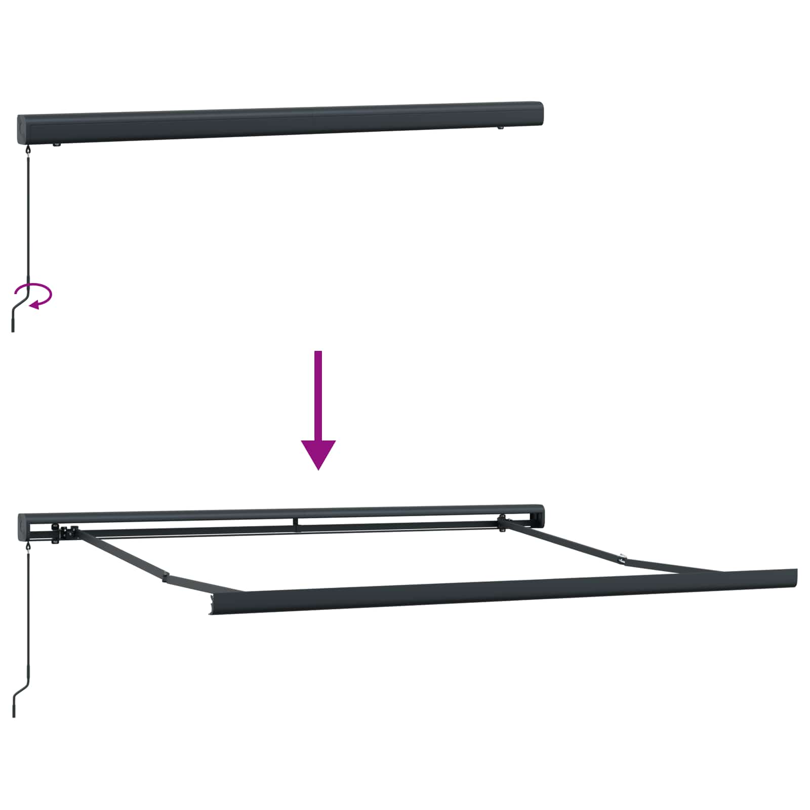 Manuelle Kassetten-Markise 350x250 cm Blau und Weiß