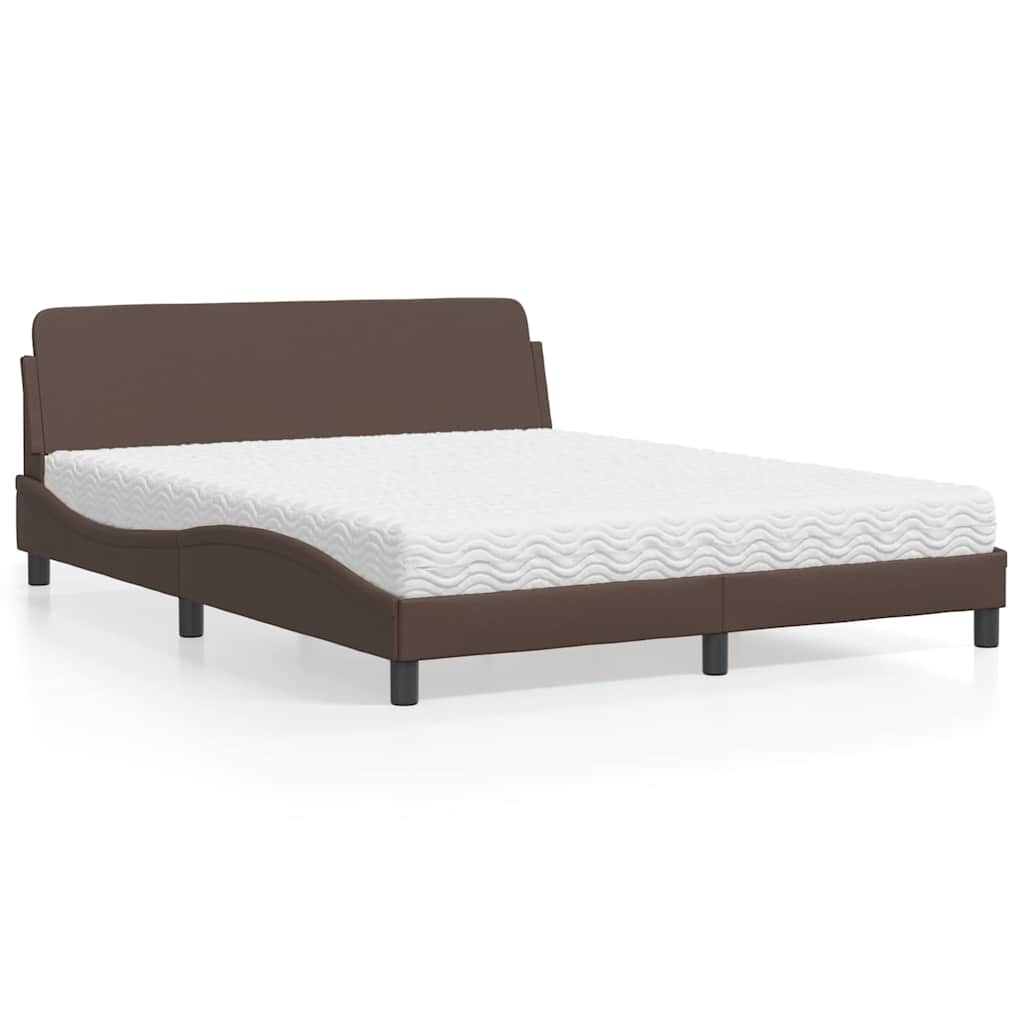 Bett mit Matratze "Dover" Schwarz 80x200 cm Kunstleder