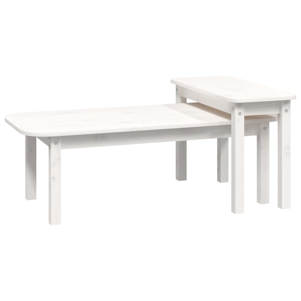 2-tlg. Couchtisch-Set Massivholz Kiefer