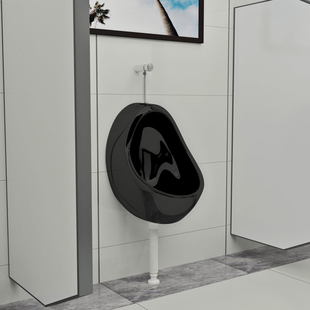 Wandurinal mit Spülventil Keramik Weiß