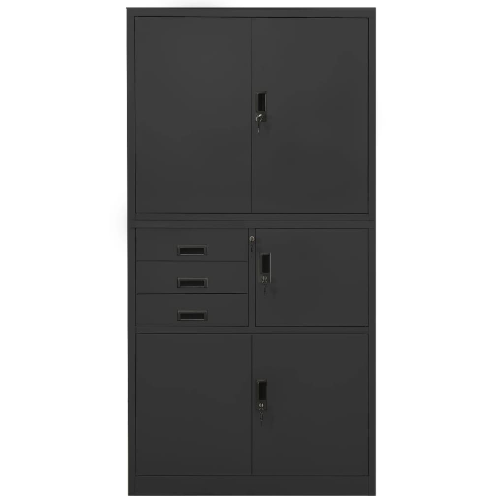 Büroschrank Weiß 90x40x180 cm Stahl