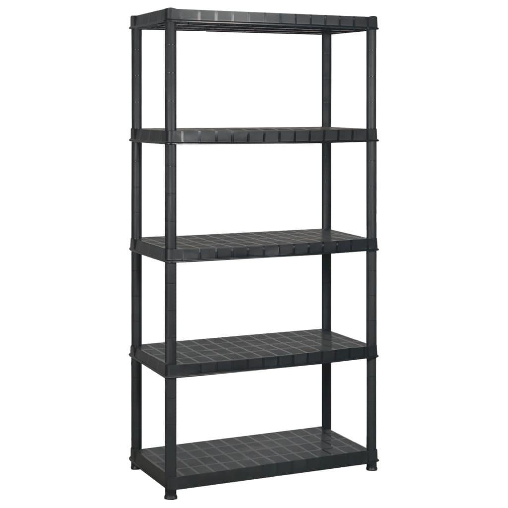 Lagerregal 4-Tier Schwarz 61x30,5x130 cm Kunststoff