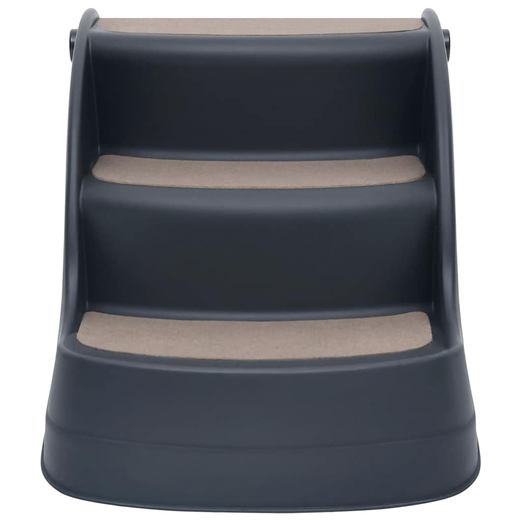 Hundetreppe mit 3 Stufen Klappbar Creme 50x38x38 cm Kunststoff