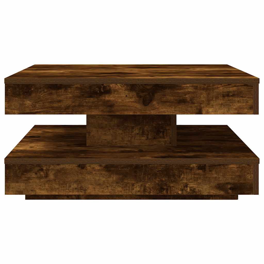 Couchtisch 360-Grad Drehbar Weiß 90x90x34,5 cm
