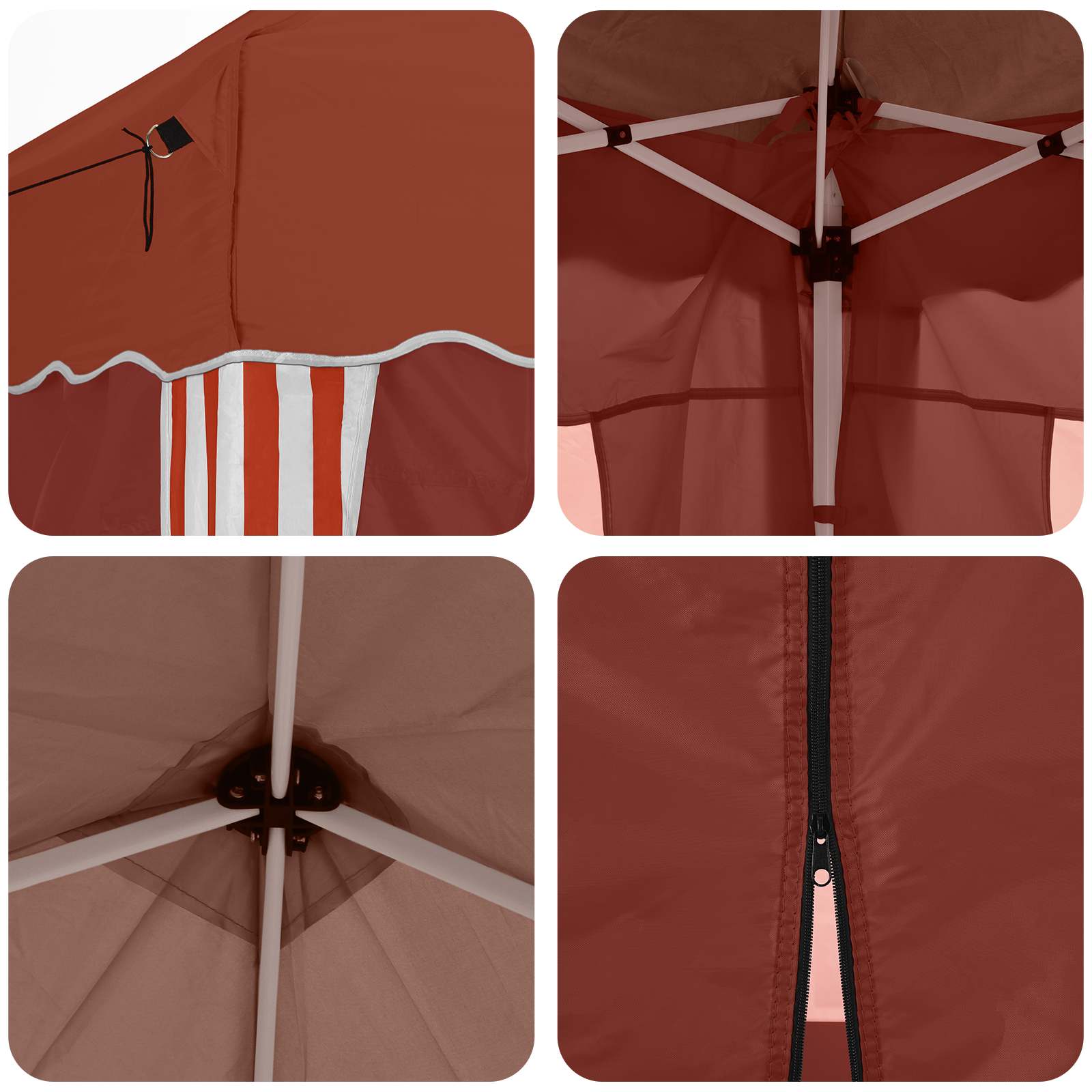 Pop-up Partyzelt 288 x 288 x 245 cm Creme Oxford-Stoff