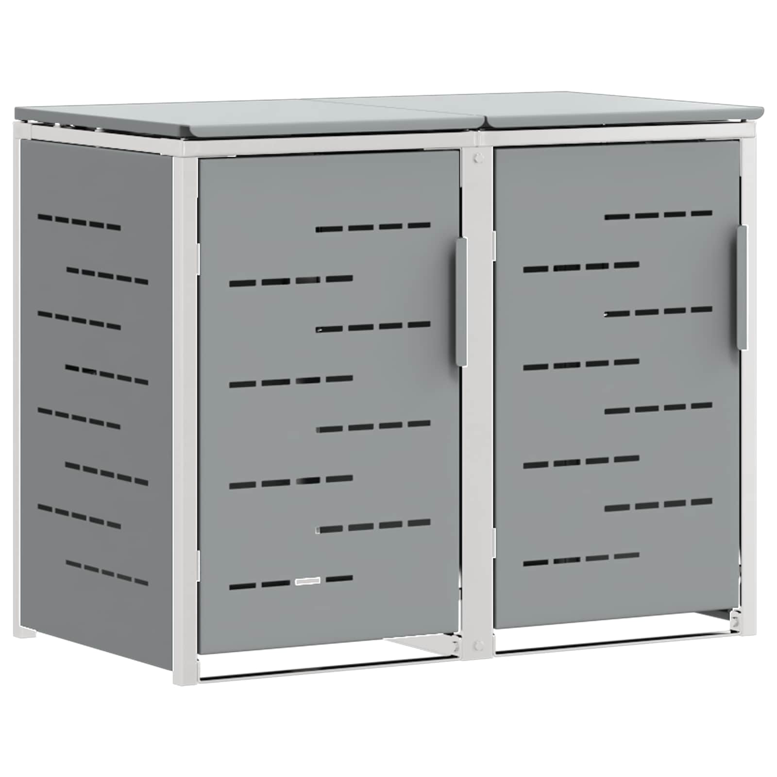 Mülltonnenbox for 2 Bins 240L Edelstahl Schwarz