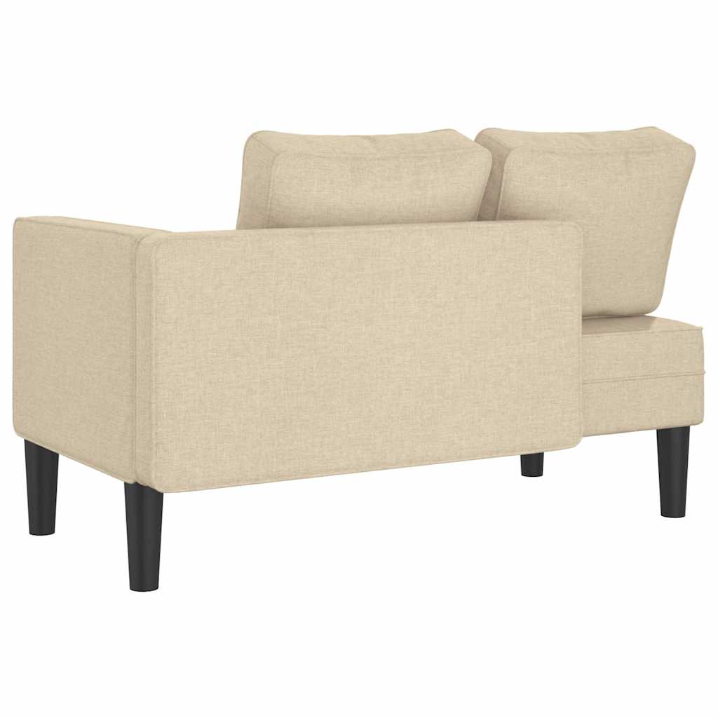 Chaiselongue mit Kissen Hellgrau Stoff