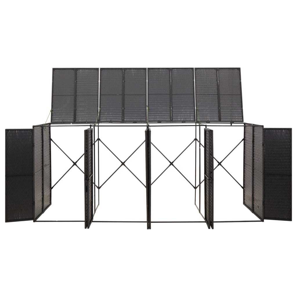 Mülltonnenbox für 1 Tonne Schwarz 70x80x117 cm Poly Rattan