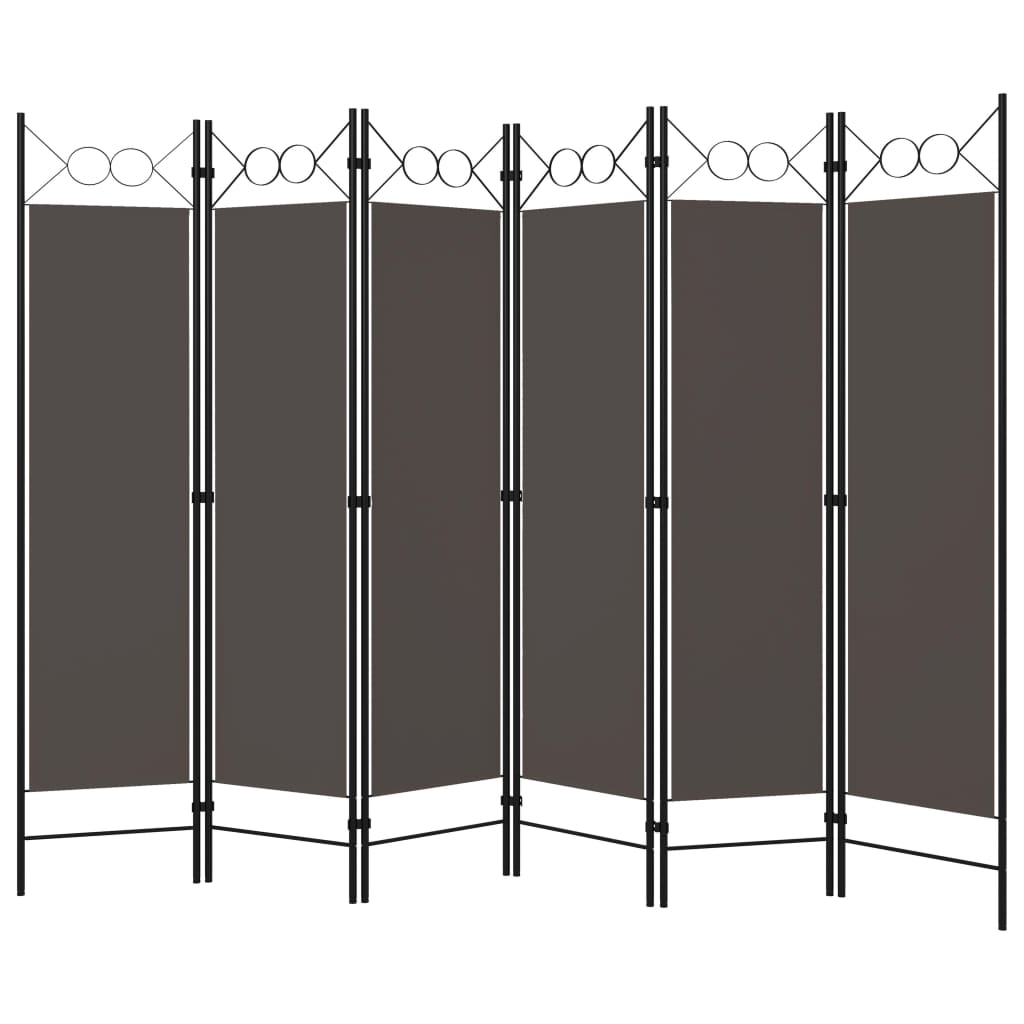 5-tlg. Raumteiler Anthrazit 200 x 180 cm
