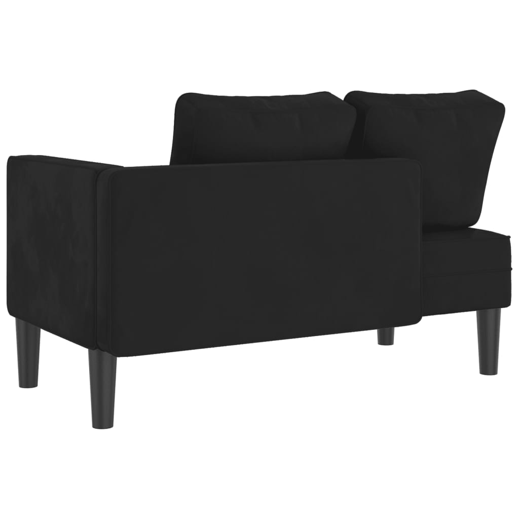 Chaiselongue mit Kissen Blau Samt
