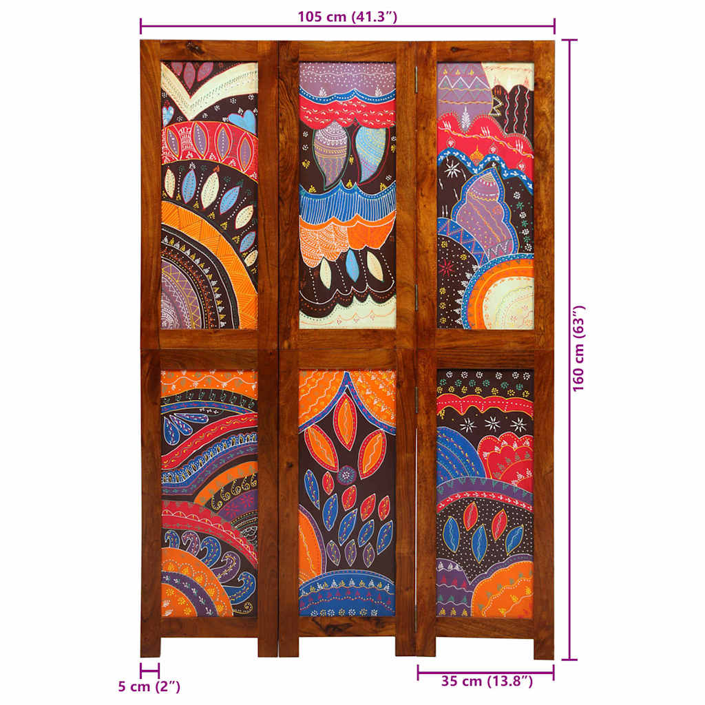 Raumteiler Honigbraun 105 x 1,5 x 160 cm Massivholz Akazie