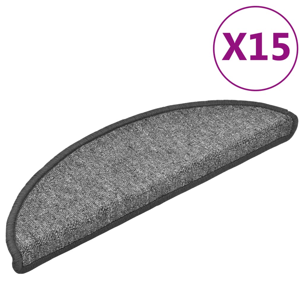 Stufenmatten 15 Stk. 56x17x3 cm Anthrazit Halbrund