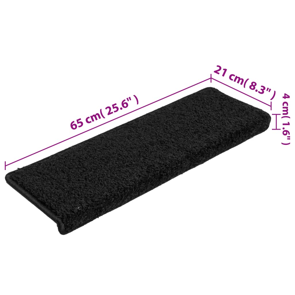 Stufenmatten 15 Stk. 65x21x4 cm Grau Rechteckiger Rand