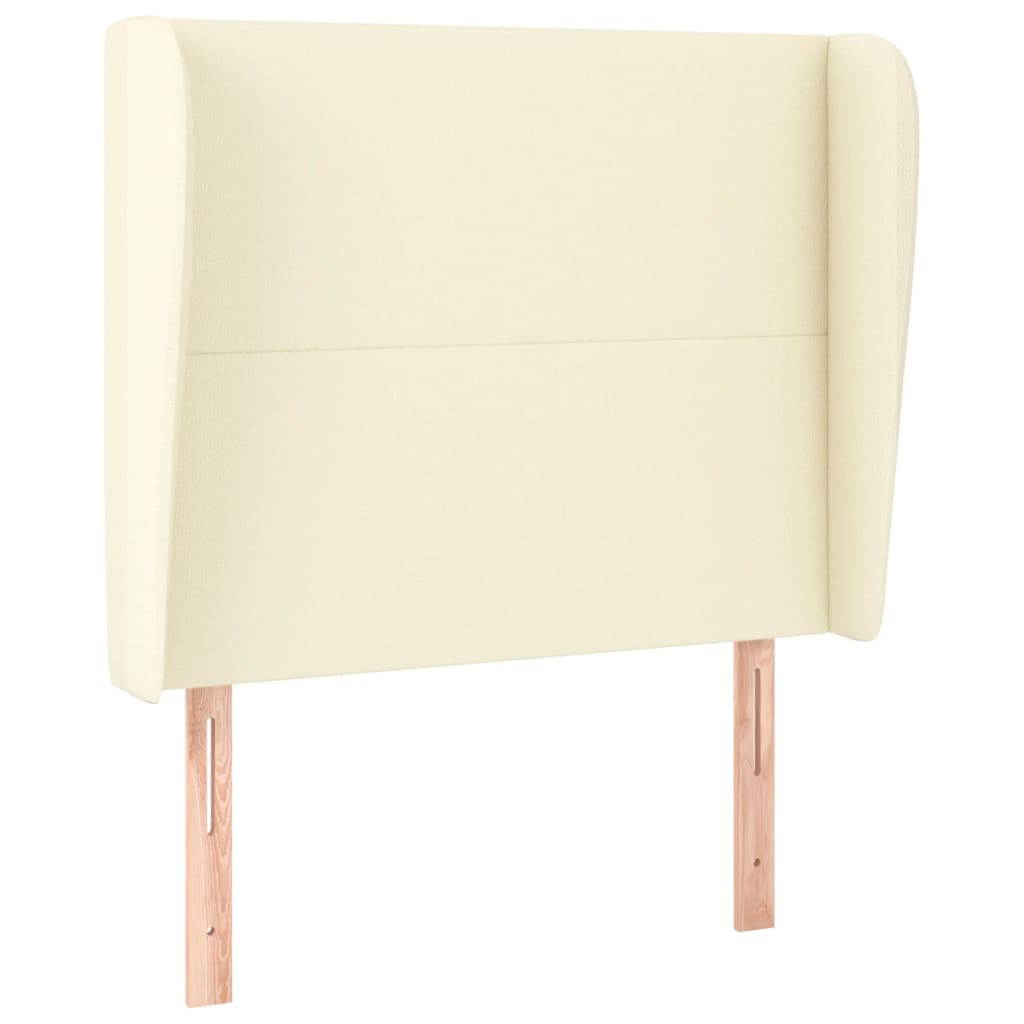 Kopfteil mit Ohren Creme 83x23x78/88 cm Kunstleder