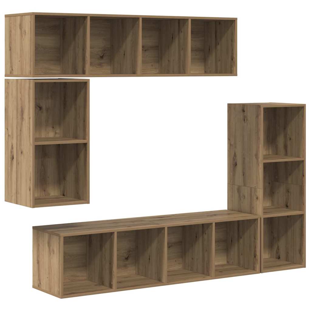 4-tlg. TV-Schrank-Set Weiß Holzwerkstoff
