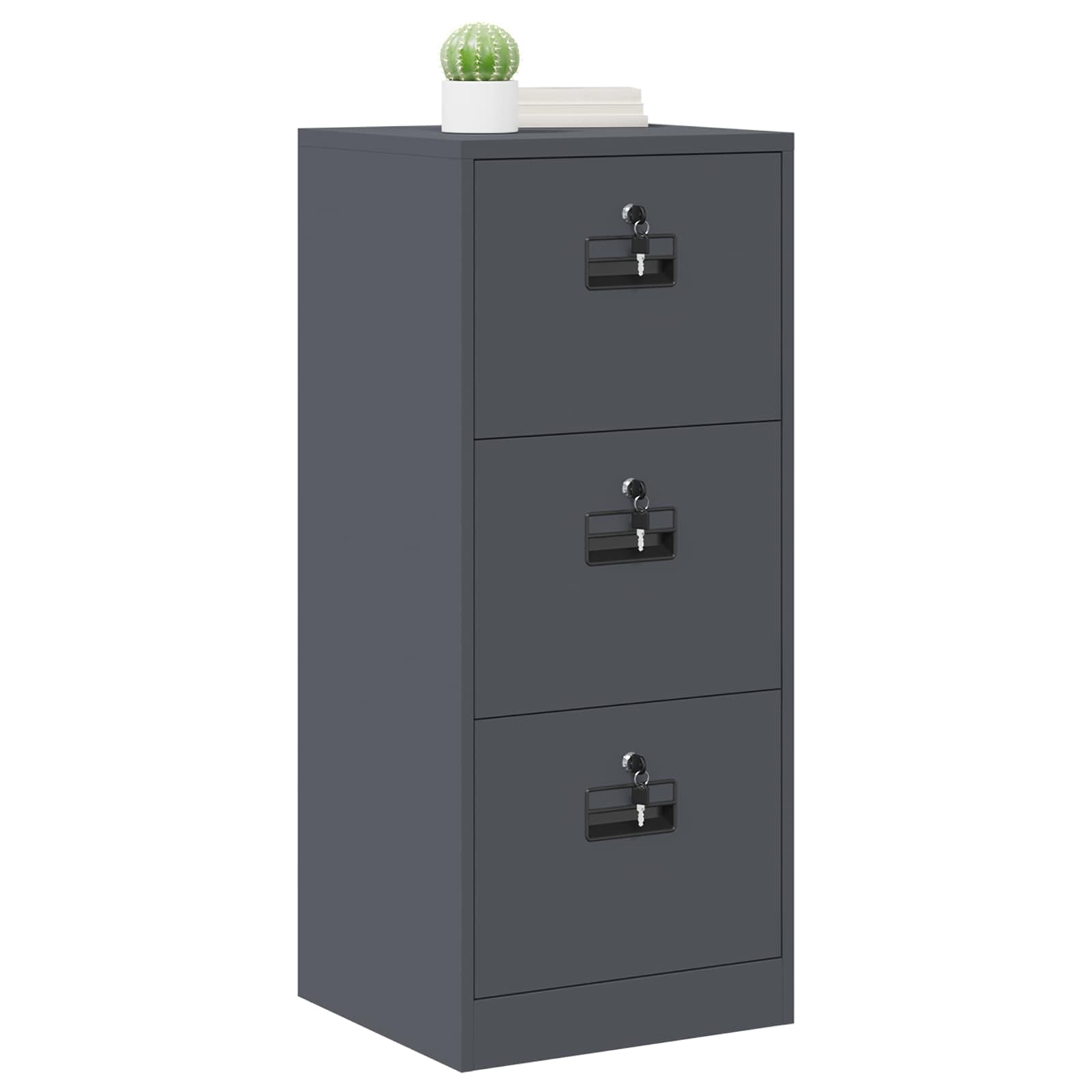 Aktenschrank 2 pcs Schwarz 44 x 50 x 139 cm Kaltgewalzter Stahl
