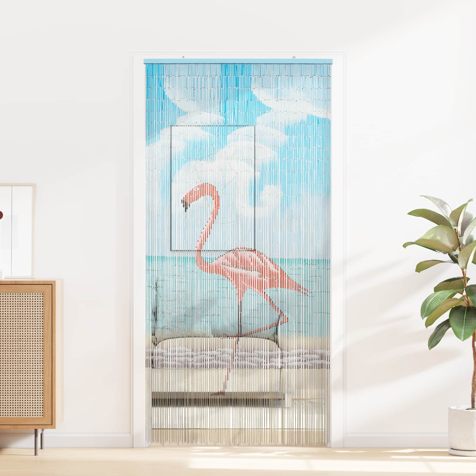 Insekten-Türvorhang Bambus Druck 90x220 cm Bambus