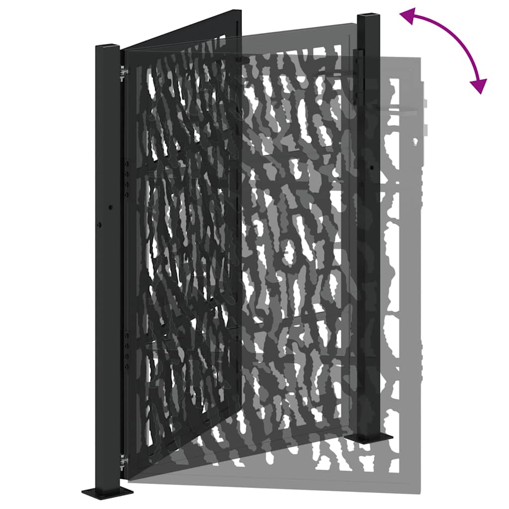 Gartentor Schwarz 100x100 cm Stahl Lichtdesign