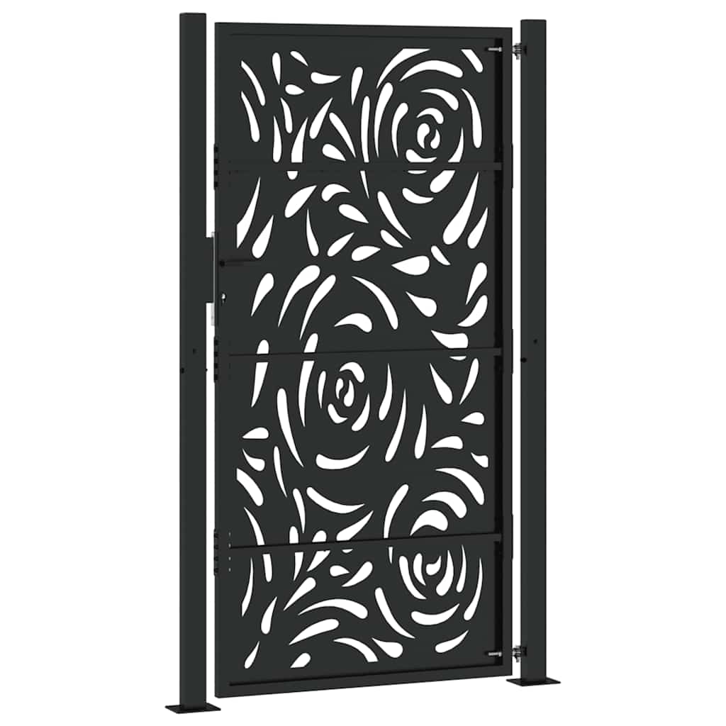 Gartentor Schwarz 100x100 cm Stahl Lichtdesign