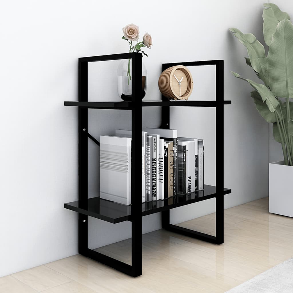 Bücherregal 2 Fächer Weiß 60x30x70 cm Holzwerkstoff