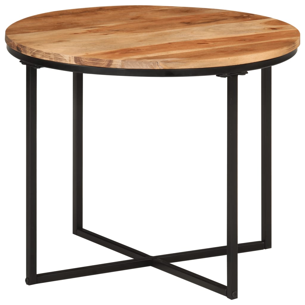 Couchtisch 45x45x35 cm Massivholz Akazie und Eisen