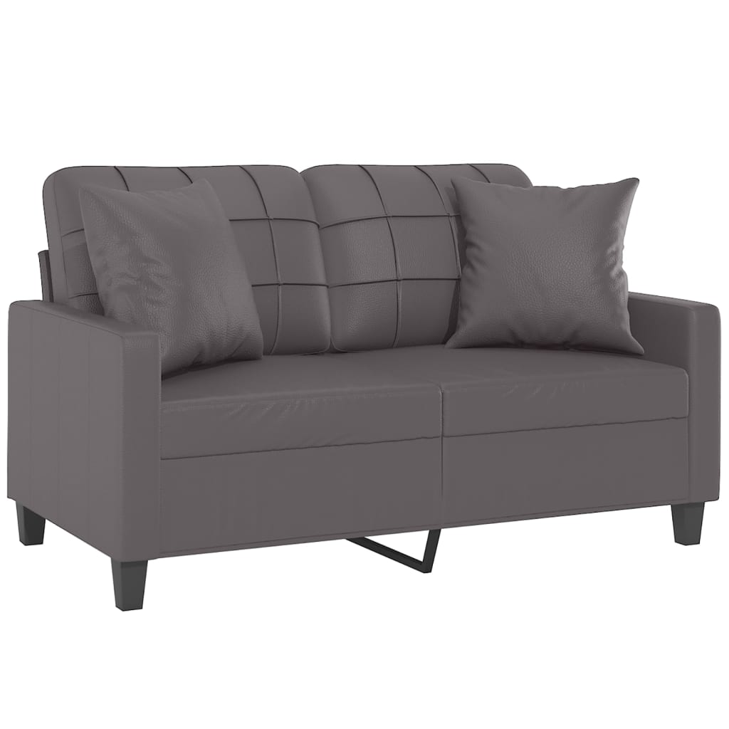 3-Sitzer-Sofa mit Zierkissen Schwarz 180 cm Kunstleder