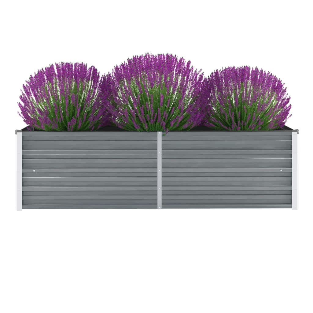 Hochbeet 160 x 80 x 77 cm Verzinkter Stahl Grau