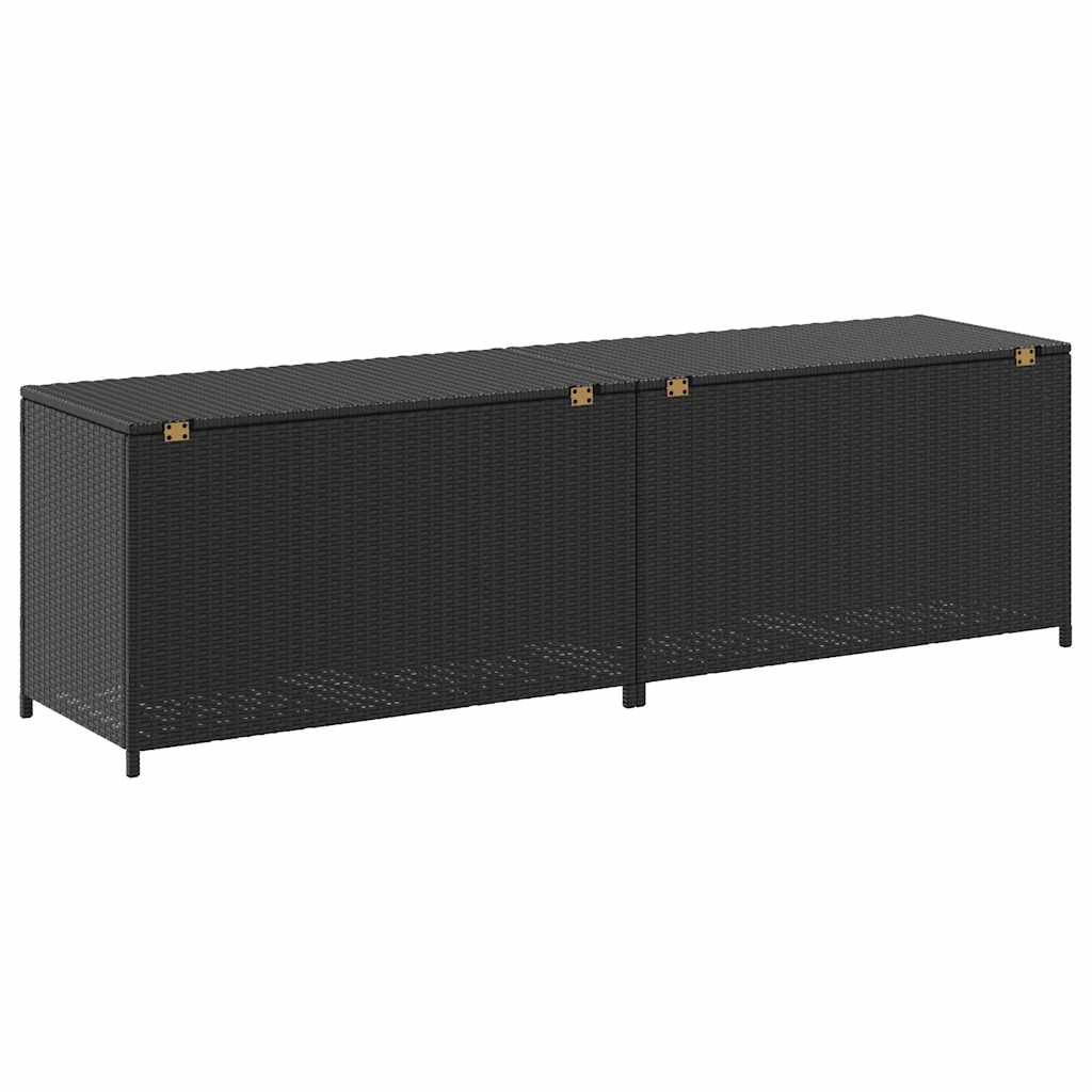 Gartentruhe Schwarz 283L Poly Rattan