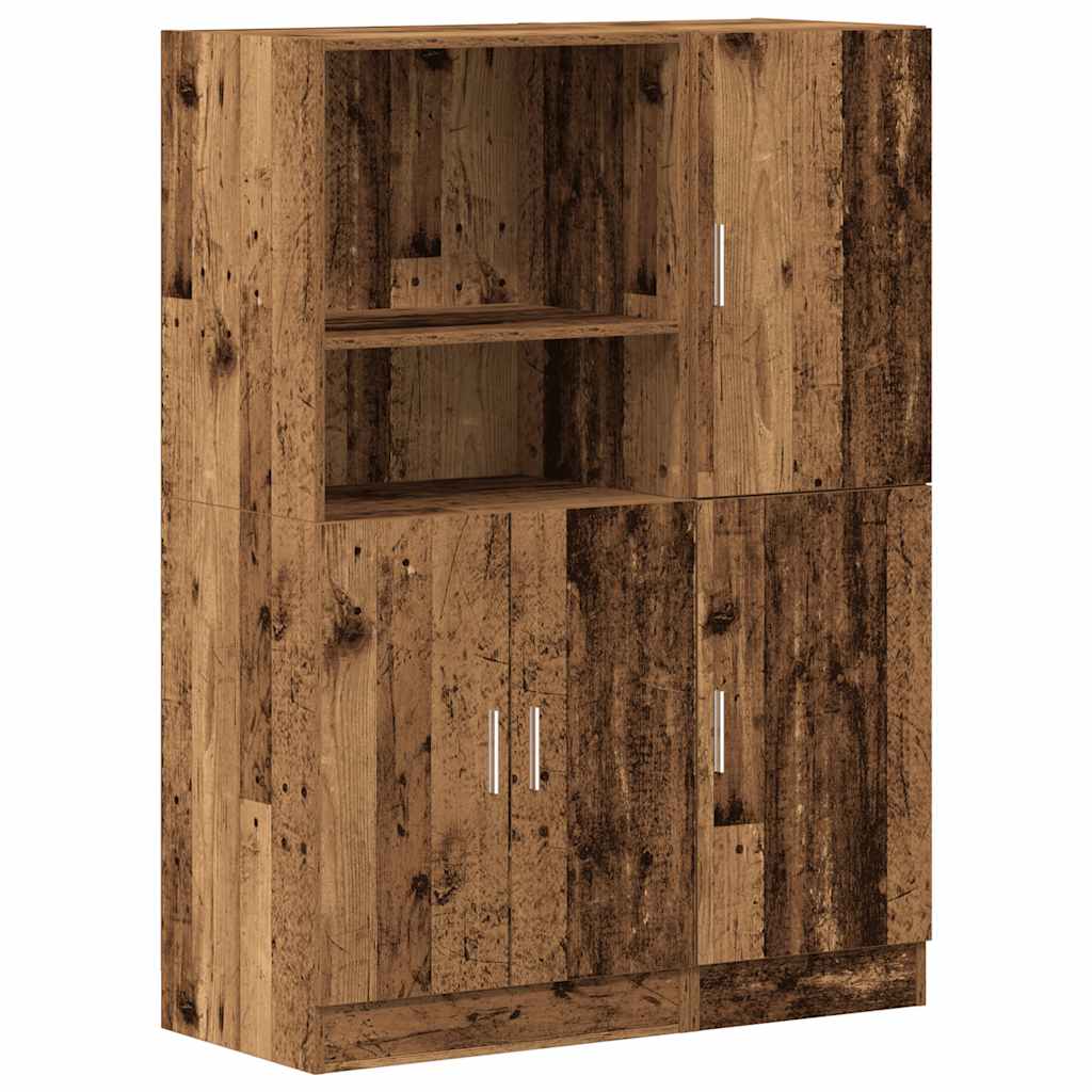 2-tlg. Küchenschrank-Set Weiß Holzwerkstoff