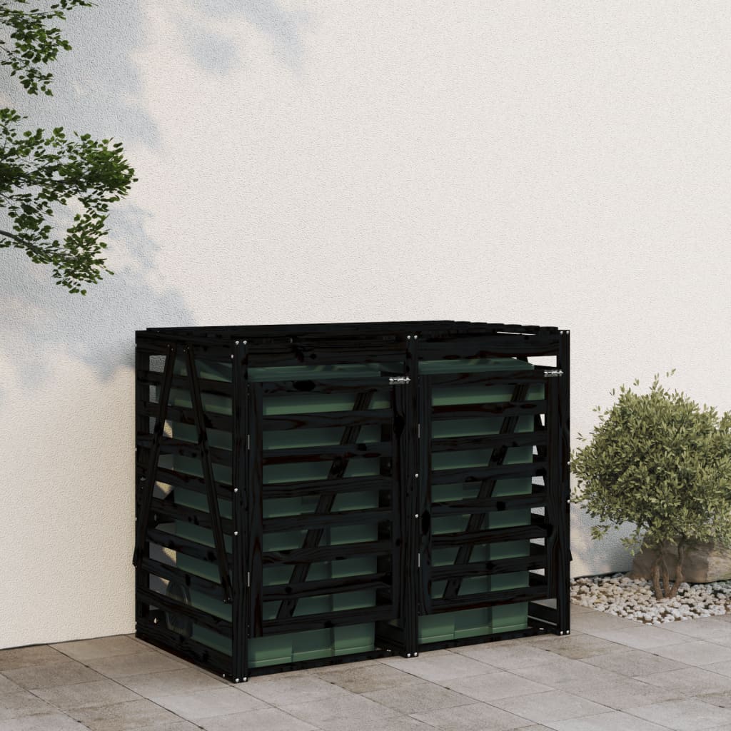 Mülltonnenbox für 2 Tonnen Massivholz Kiefer