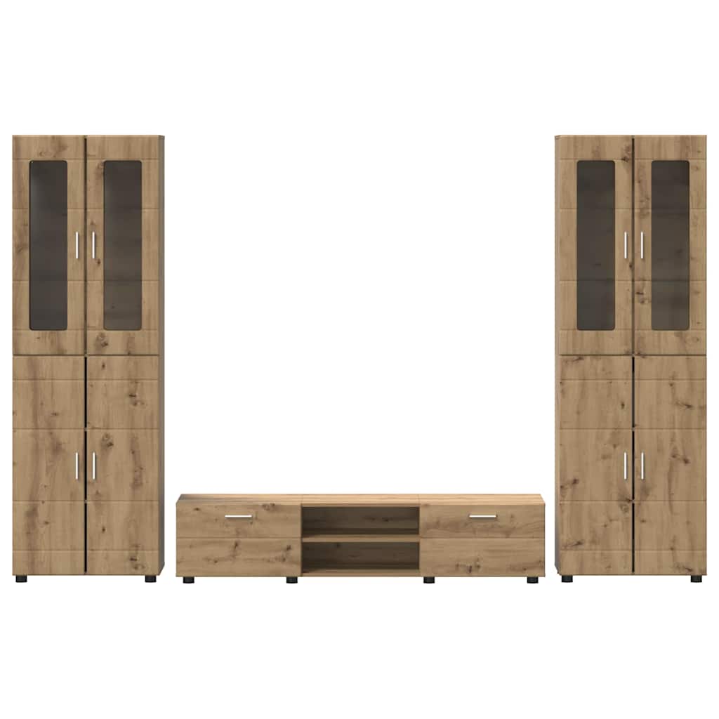 Highboard mit Regal FLORIN Weiß 60 x 35 x 182 cm Holzwerkstoff