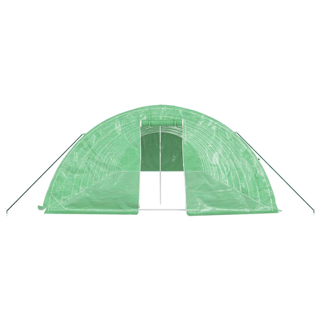 Gewächshaus mit Stahlrahmen Weiß 40 m² 8x5x2,3 m