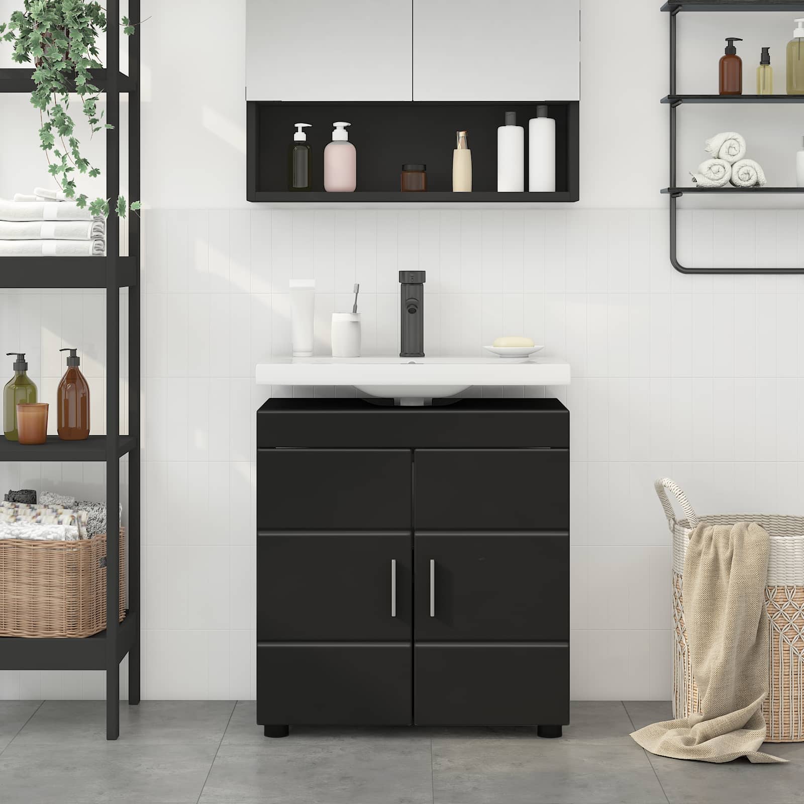 Badezimmermöbel-Set TULUM 2 pcs Weiß 60 x 34 x 63 cm