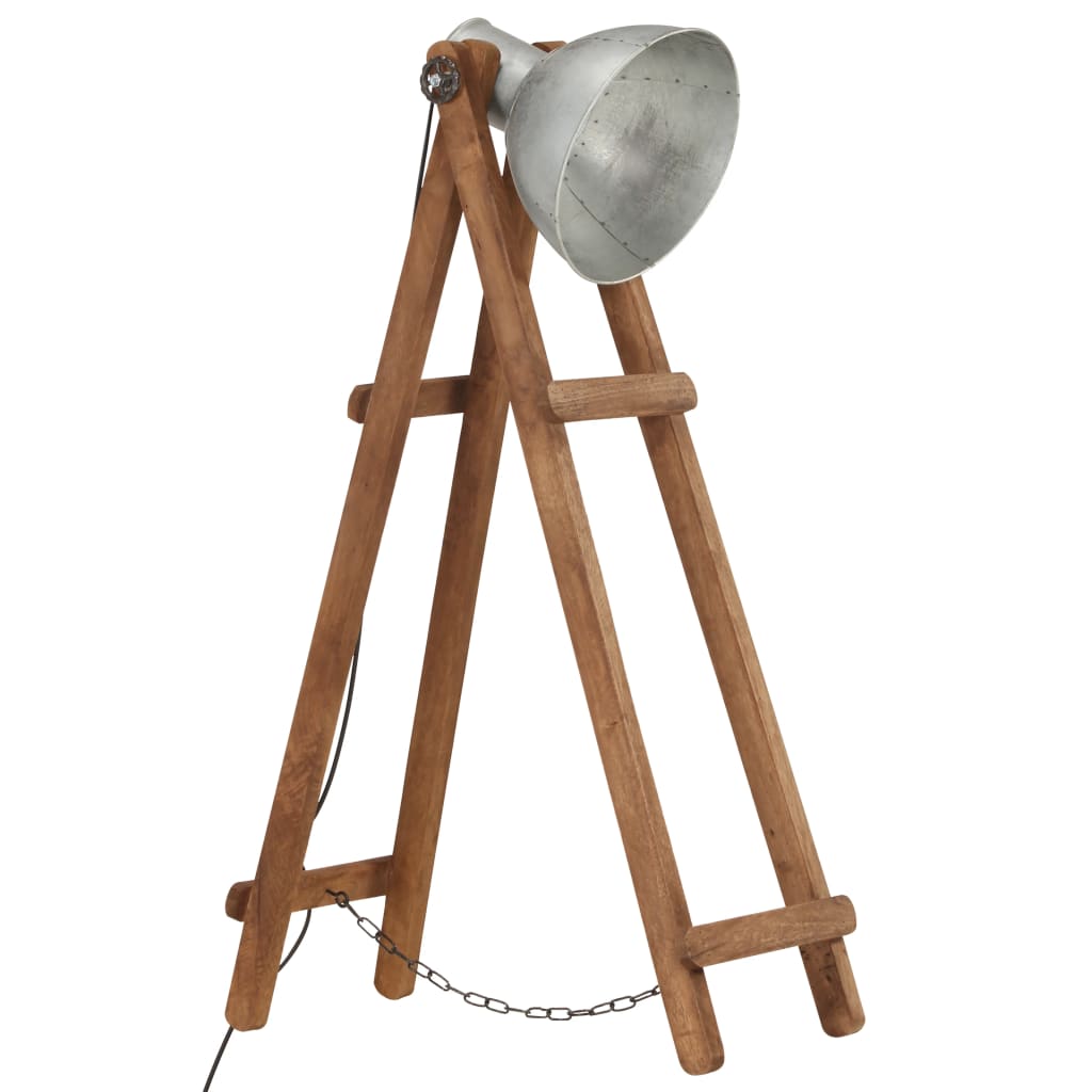 Stehlampe Silbern E27 Mango Massivholz