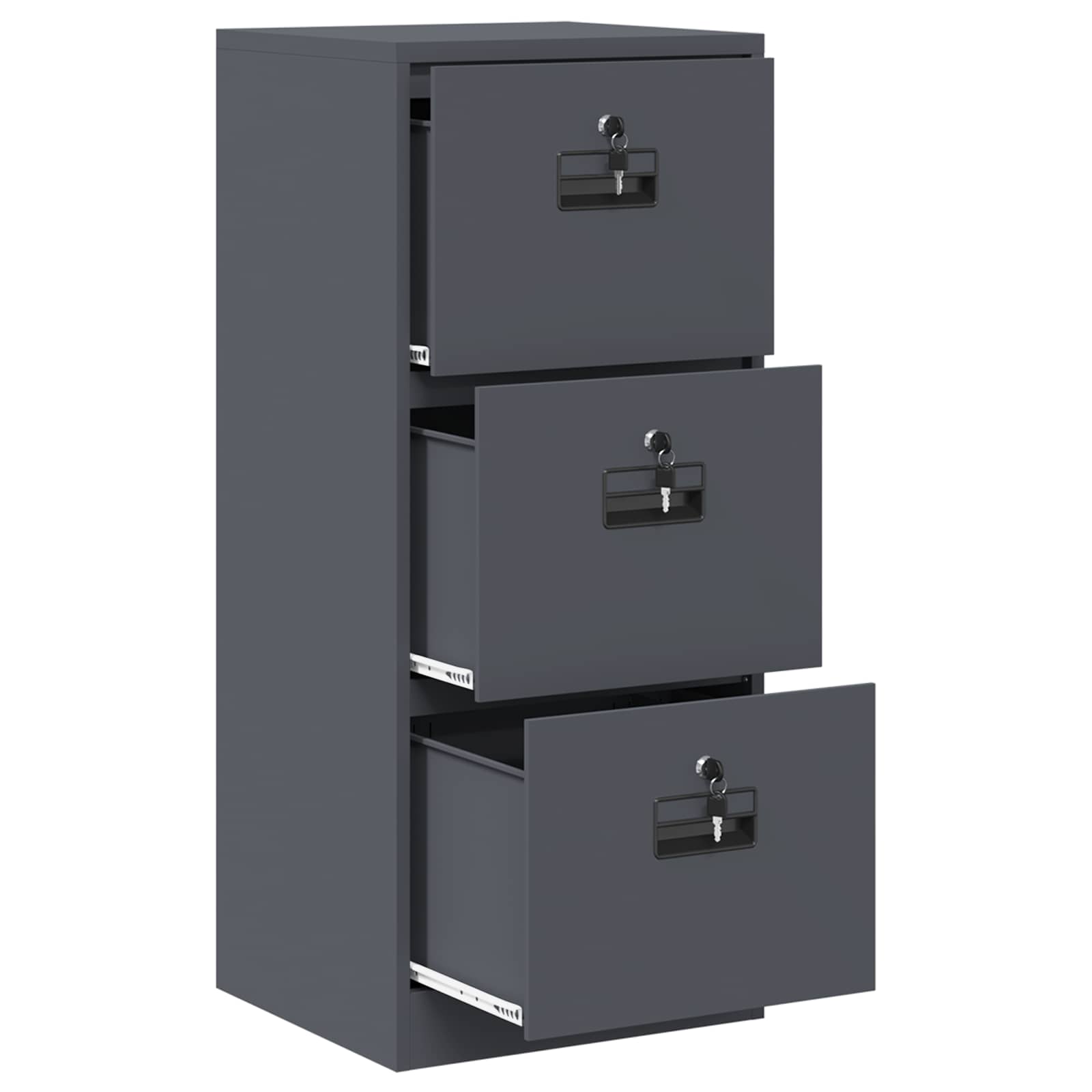 Aktenschrank 2 pcs Schwarz 44 x 50 x 139 cm Kaltgewalzter Stahl