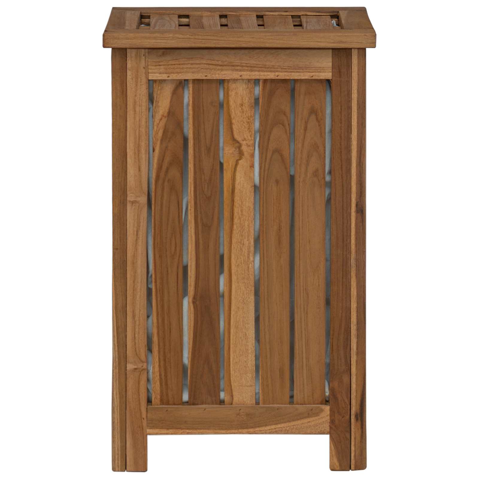 Wäschekorb Natur 35 x 25 x 60 cm Massivholz Teak