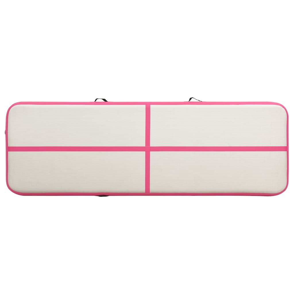 Aufblasbare Gymnastikmatte mit Pumpe 300×100×10 cm PVC Rosa